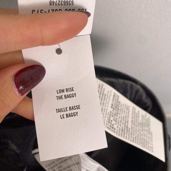 NWT Abercrombie & Fitch Low Rise Baggy Jean Black w/ Raw Hem 27 - Picture 11 of 11